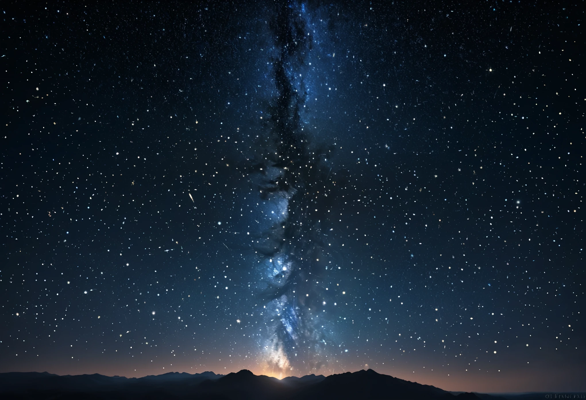 A breathtaking constellation of stars sparkles in the night sky, creating a sense of wonder and awe. This fantastic display is extremely detailed, capturing every minute aspect of each shimmering point of light. Presented in an 8K Dende Wallpaperasuter piece, the image boasts the best quality, with ultra-detailed rendering of each star's brilliance. The illumination and shadow play in this piece are unparalleled, adding depth and realism to the stunning celestial scene.