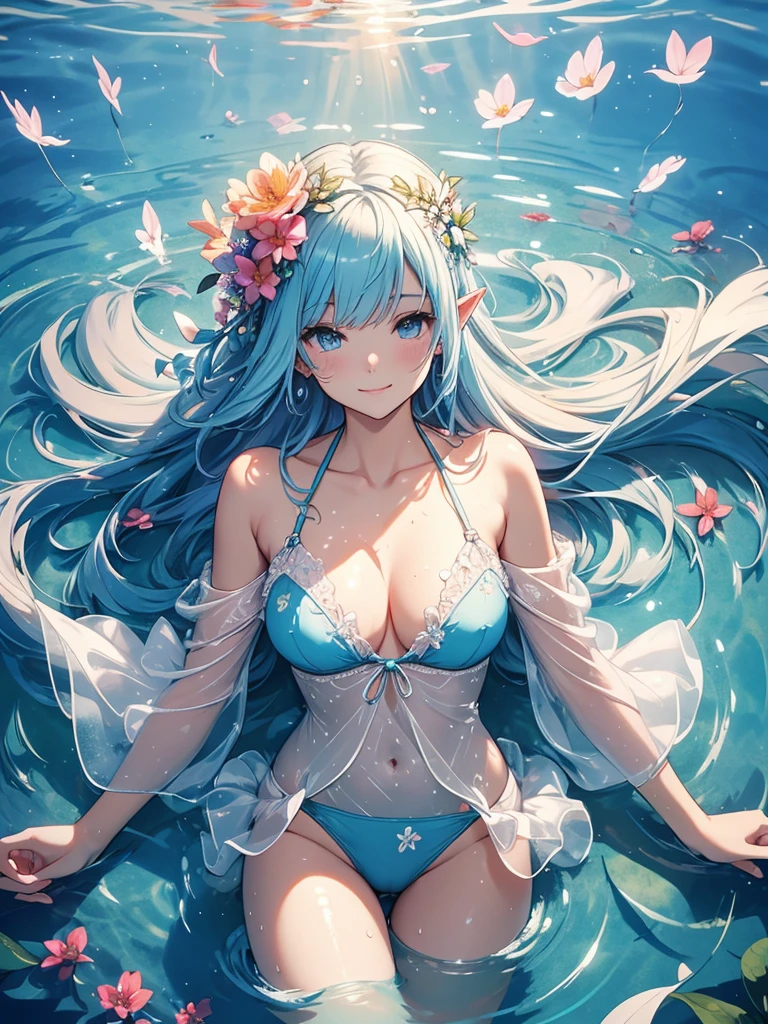 最high quality、Top view 1 woman elf 、Super beautiful、Glamorous Body、Bust 100 cm、Beautiful thighs、Elf Ears、Beautiful Eyes、Swimming Bikini、sleep on your back,Bathing、Like Ophelia、swim、Floating on water、In the water、Swimming、CourtyardShining 、NP: Worst quality ,Flower fractal art on the pool、In the water、 ((sleep on your back,))Wet、Being in the water、See-through swimsuit、Beautiful shot, radiance,High-definition depiction, Realistic, 8k, Unity, Wide Shot, light smile, Beautifully and vividly drawn, , Beautiful, beautiful, clear skin、sexy see-through swim suitSwimsuit,Countless rays of light pouring down, , Raise one arm above your head, flower
Romanticism,: The most beautiful form of chaos, Mr..々color, Intertwined flowers, Particle,smile,sexy,image quality、masterpiece、sexy、Esbian、、high quality、Visual art、Written boundary depth、、Happy smile、elegant、ticker beautiful decorative、、magic、A kind smile、wonderful、Fluttering petals、Cultivate fantasy、、Mystery light Lots of flowers、、art、art,mystery,Ultra-high resolution,atmosphere sleep on your back