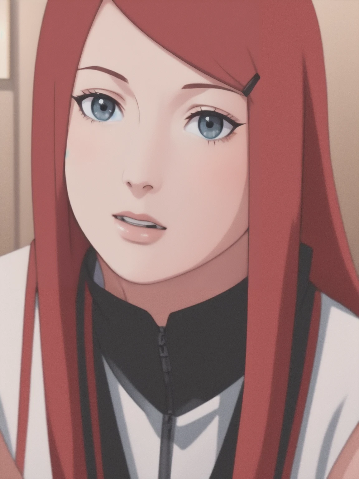 uzumaki_kushina, large_breasts, standing, solo, masterpiece, best quality, detailed face, detailed eyes, highres,