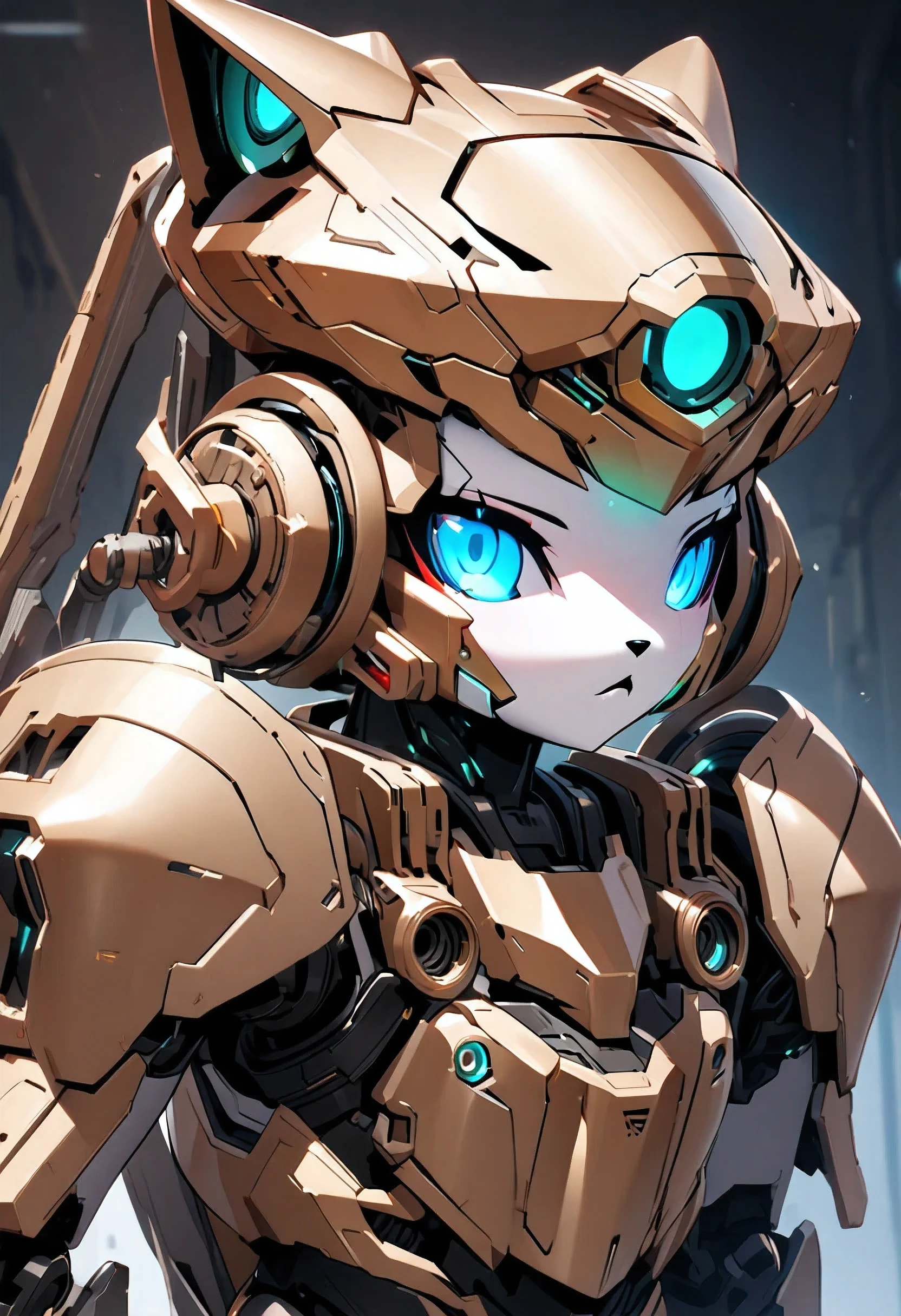 This is a cat robot that uses future technology, its head is equipped with very sophisticated armor so it can detect anything around it.