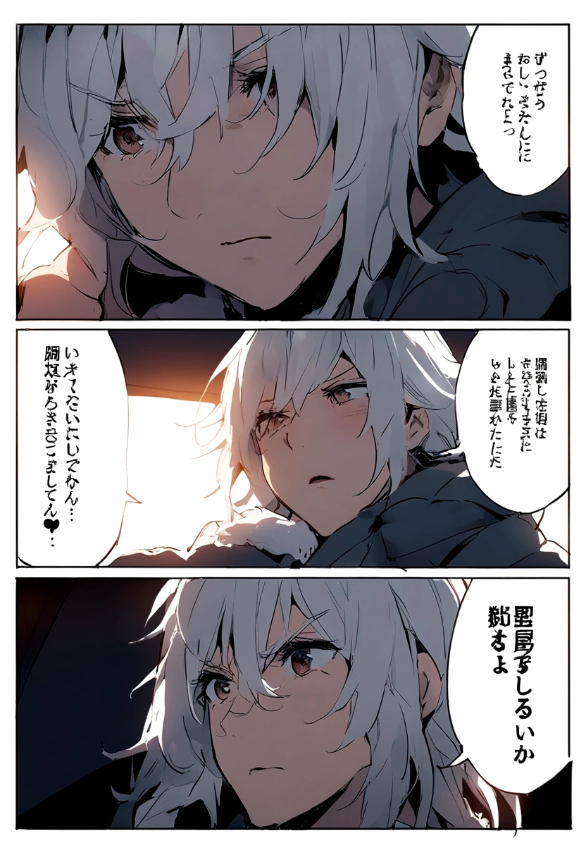 rabbit,Lovely,disheveled,comics,white hair。