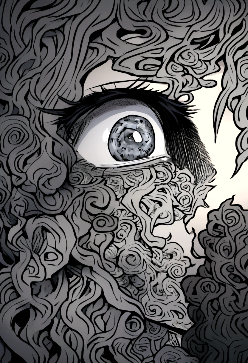 adolescente con ojos azules y pelo negro rizado, feeling overwhelmed