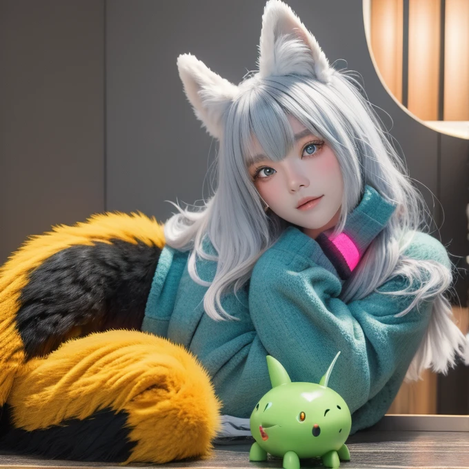 Group photo,Taiwanese girl 18 years old with baby face and big breasts動漫綜合,Multiple animal races,Fully anthropomorphic(human body,Animal ears,Beast tail),Lots of beauties,Lots of beauties,humor,天馬行空的imagination,quirky style,Cartoon creatures,Crazy combination,chaotic scene,,creativity,Art,mixed species inspiration,Pokemon style,Love to play、whimsical、Colorful、Playful、imagination、Mysterious atmosphere、Cute characters、unique design、((fictional animals))、eye-catching、Attention to detail、Colorful、expressiveness、Entertainment、Unconventional、Stimulate、various kinds,animal diversity,harmonious relationship,peaceful coexistence,animal world,Art表現,Beautifully illustrated creatures,Amazing fusion,hybrid animals,Unusual biological pairings,((口袋妖怪Art風格)),數碼寶貝關鍵Art,杉森健Art,Maki Haku,位圖Art,釋放imagination,charming depiction,Case,Interesting visual storytelling,Rich creativity,Wonderful composition,自然的Art靈感,迷人的Art作品,Rich narrative,whimsical的故事,Playful的詮釋,富有imagination的設置,獨特的Art表達,Lively and dynamic,images full of energy,stunning details,精心製作的Art品極品,masterpiece,illustration,Set theme(Mecha,mechanical),Fluffy tail,mechanical腿,Foxfire,fluorescent