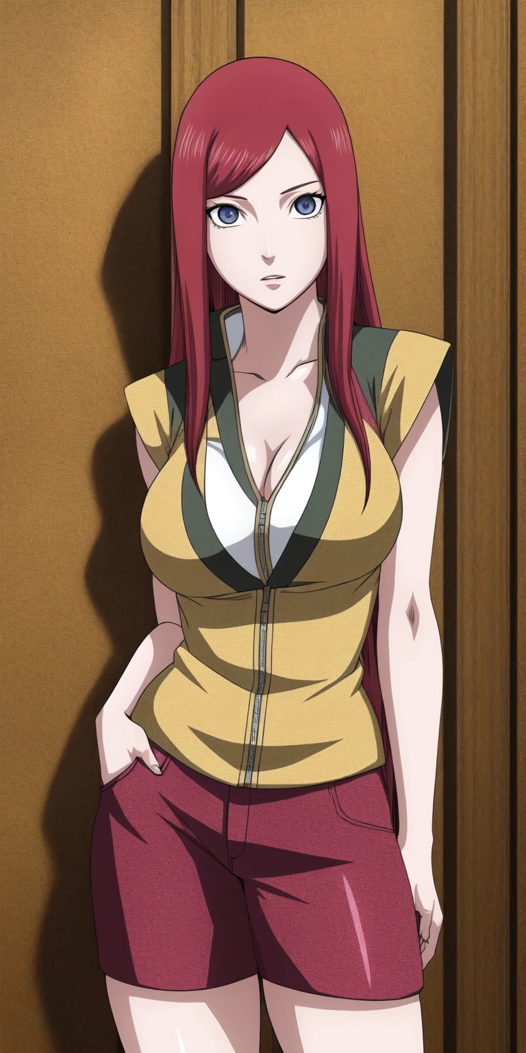 uzumaki_kushina, large_breasts, standing, solo, masterpiece, best quality, detailed face, detailed eyes, highres,