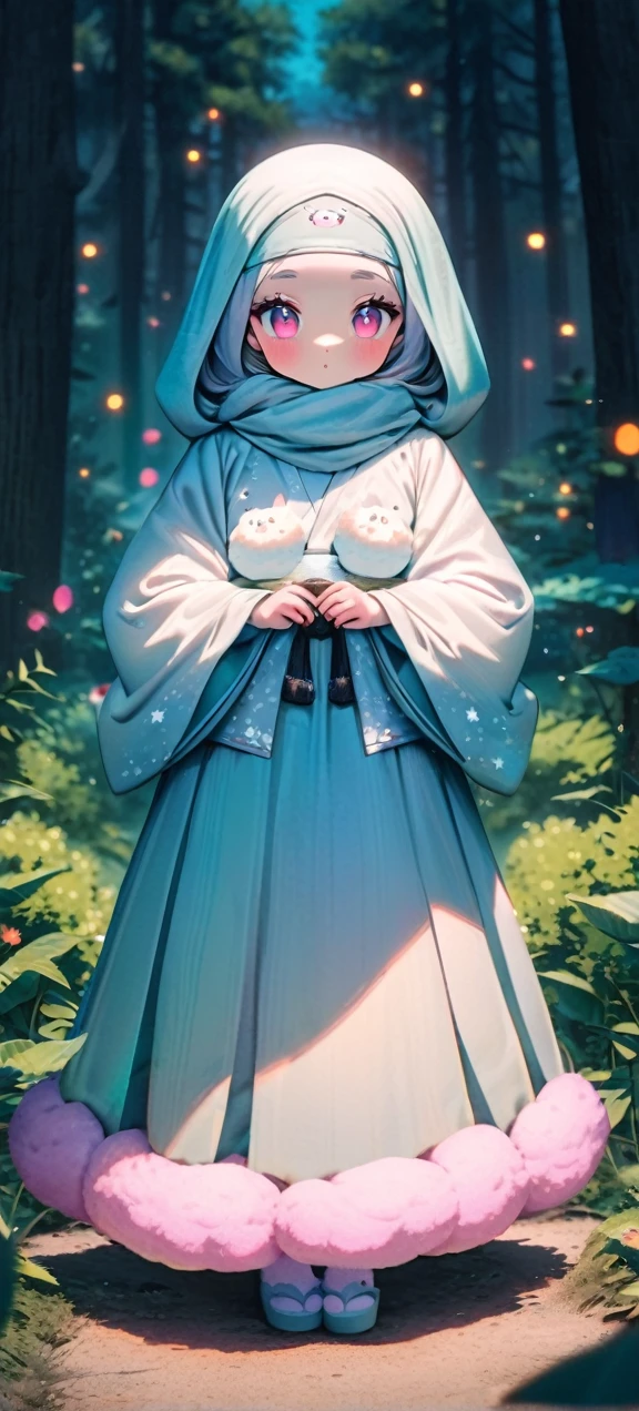 , change, Fluffy outfit ,
1 white cute Girl, kimono, , Full Body Love, hijab,
Kawaiitech, Soft colors, Kawaii, Lovely colors,forest, glowing, muslimah outfit
