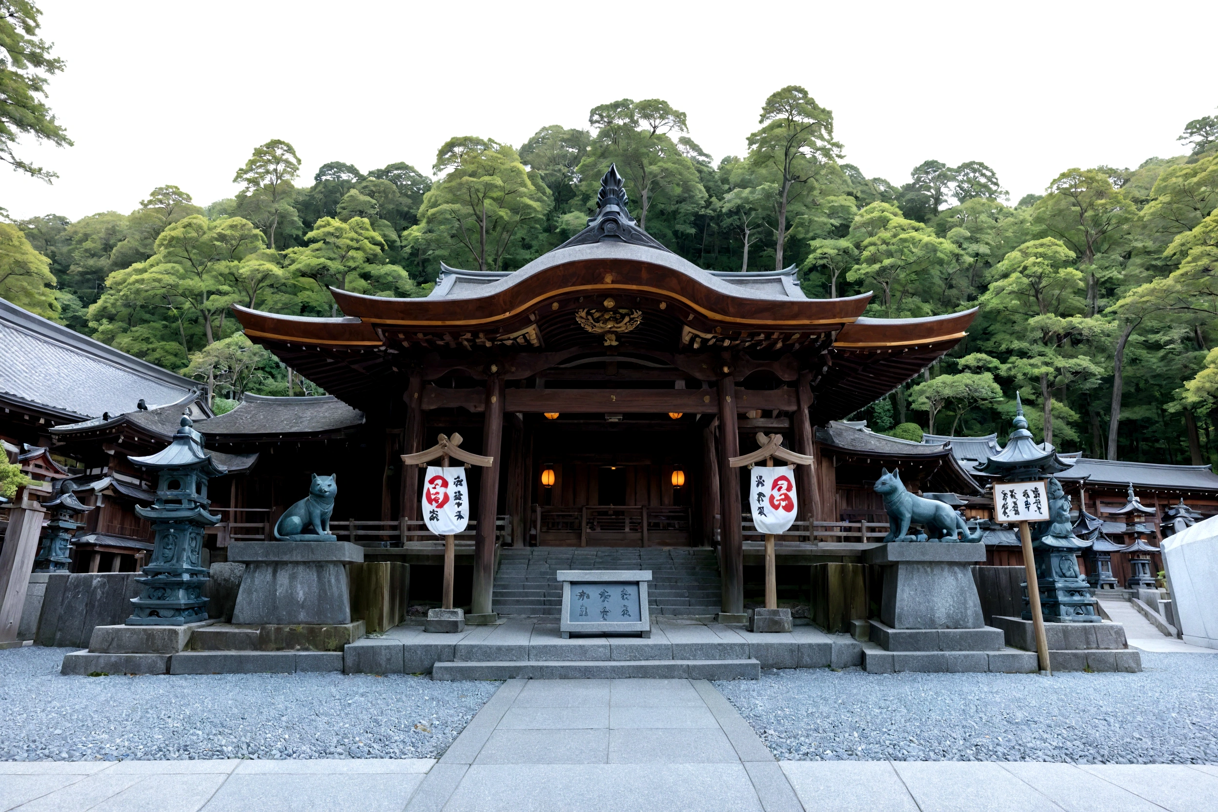 there is a small shrine with a lot of statues in front of it, japanese shrine, shinto shrine, japanese Temple, japanese Temples, shrine, Ancient Japanese architecture, near a japanese shrine, Temple, a Temple, japanese shrine waterfall, shrines, Works inspired by Gusukukuma Seiho, inari shrine, mythical shrine