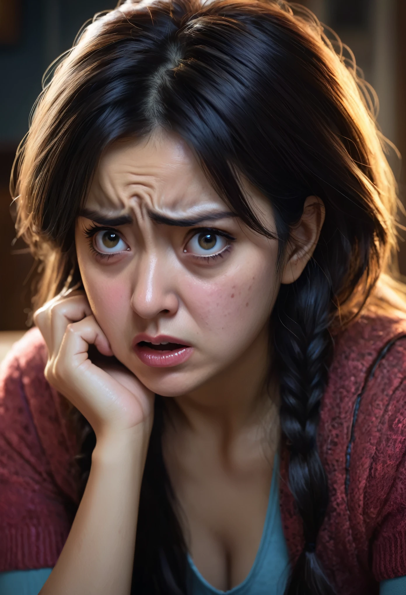 Disgusted Look, Because she saw something horrifying, best quality, ultra-detailed, 