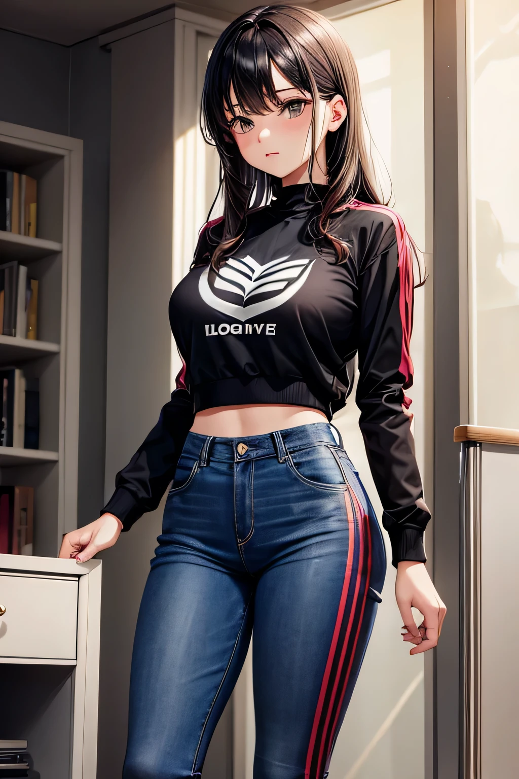 girl in sexy sport jeans