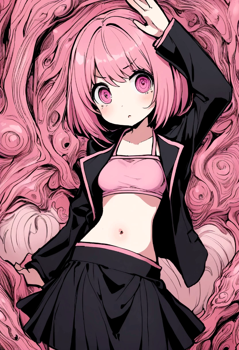 Natsuki from doki doki literature club, ddlc natsuki, short hair, hair ornament, pink hair, flat chest, small thighs, sex male pov, exposed body, nsfw, cum, pleasure expression, highres, ultra-detailed, (best quality,4k,highres,masterpiece),subdued colors, vivid colors, professional lighting, detailed lips, detailed eyes.
