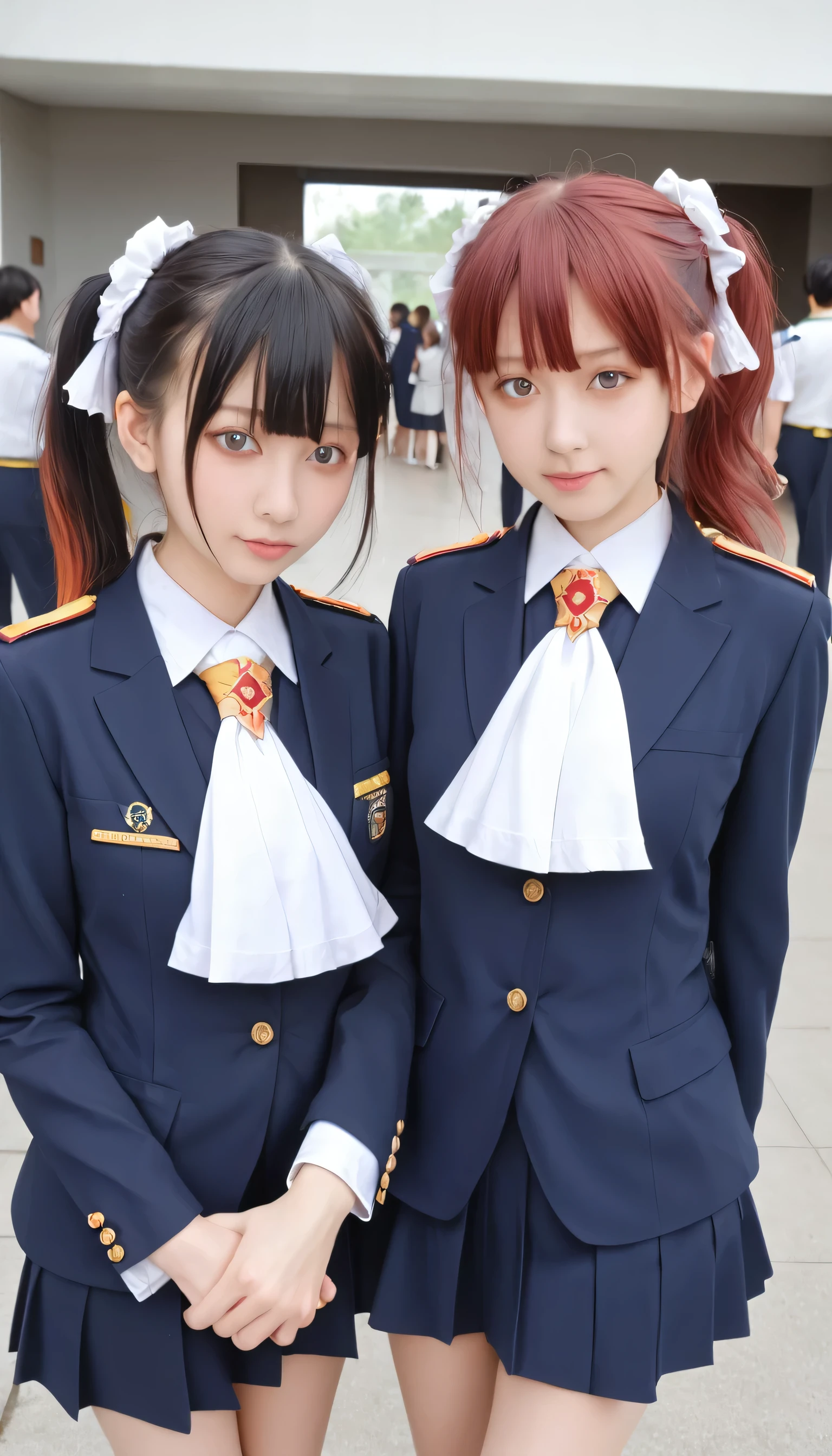 2 girls,Roromia,Toritachi Chiyo,Uniforms,Ascot, masterpiece, best quality