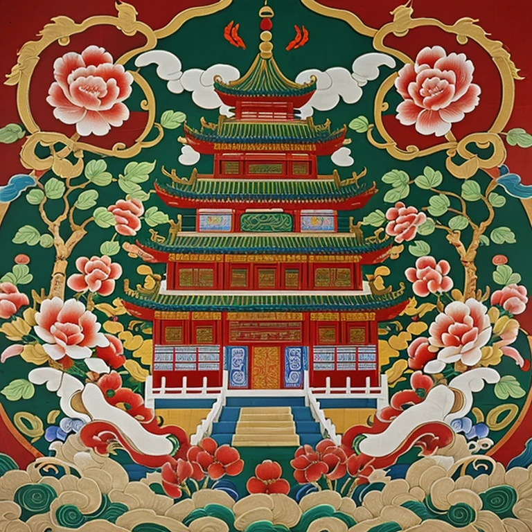 Chinese folk decorative paintings without figures
