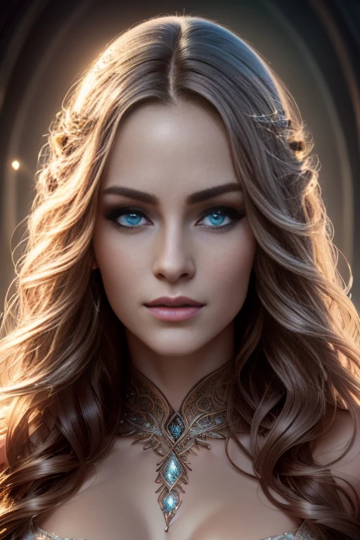 a sensual female elf, elven goddess, beautiful detailed eyes, beautiful detailed lips, extremely detailed face and portrait, long eyelashes, intricate detailed fantasy character, elegant flowing dress, dramatic lighting, cinematic composition, vibrant colors, fantasy landscape, glowing magical aura, ethereal, dreamlike, (best quality,4k,8k,highres,masterpiece:1.2),ultra-detailed,(realistic,photorealistic,photo-realistic:1.37)