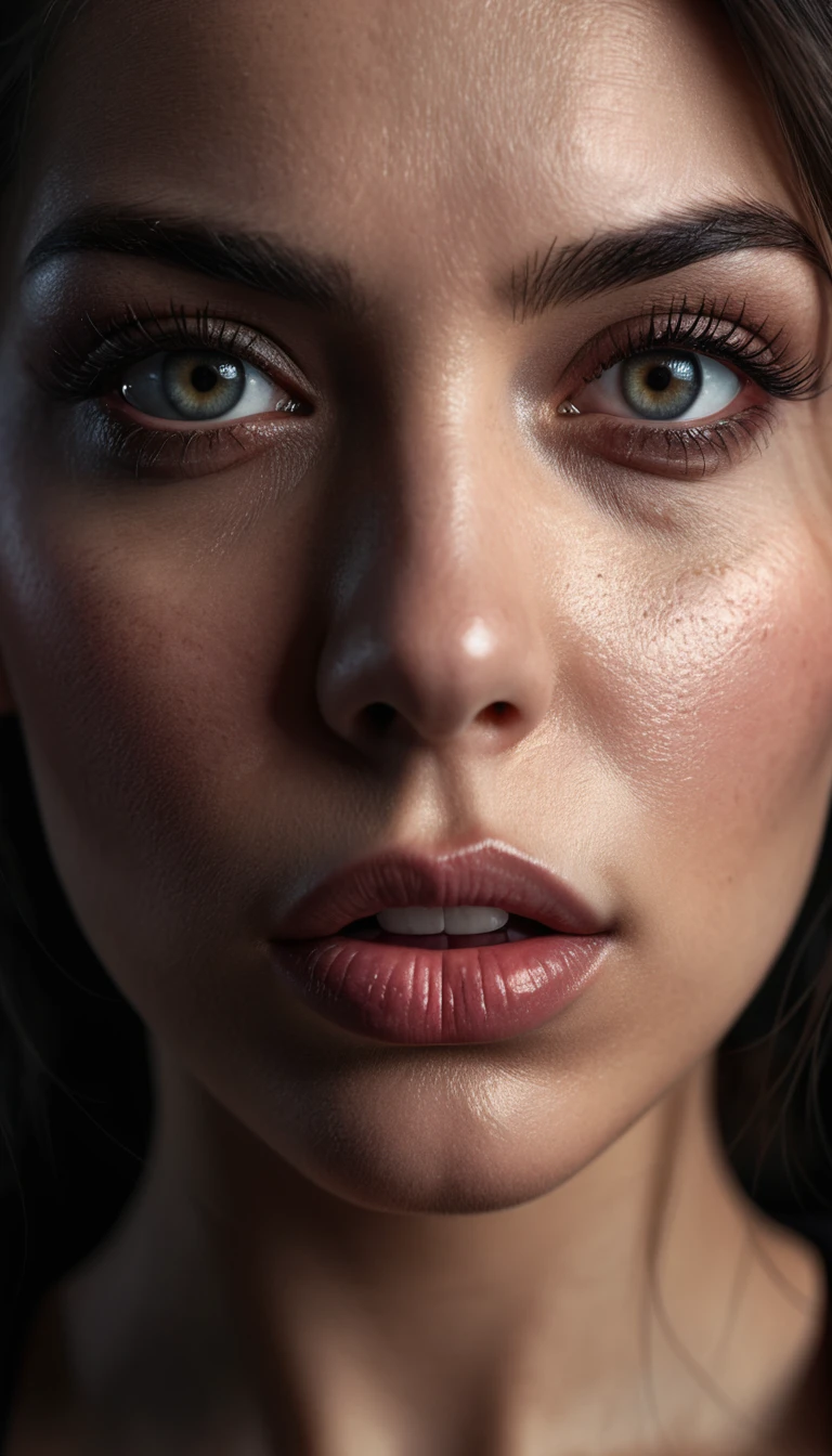 Disgusted face, a woman with a beautiful but disgusted facial expression, close-up, extremely detailed face, detailed eyes, detailed lips, beautiful skin, flawless complexion, dramatic lighting, cinematic composition, moody atmosphere, dark shadow, high contrast, photoreal, 8k, hyper-realistic