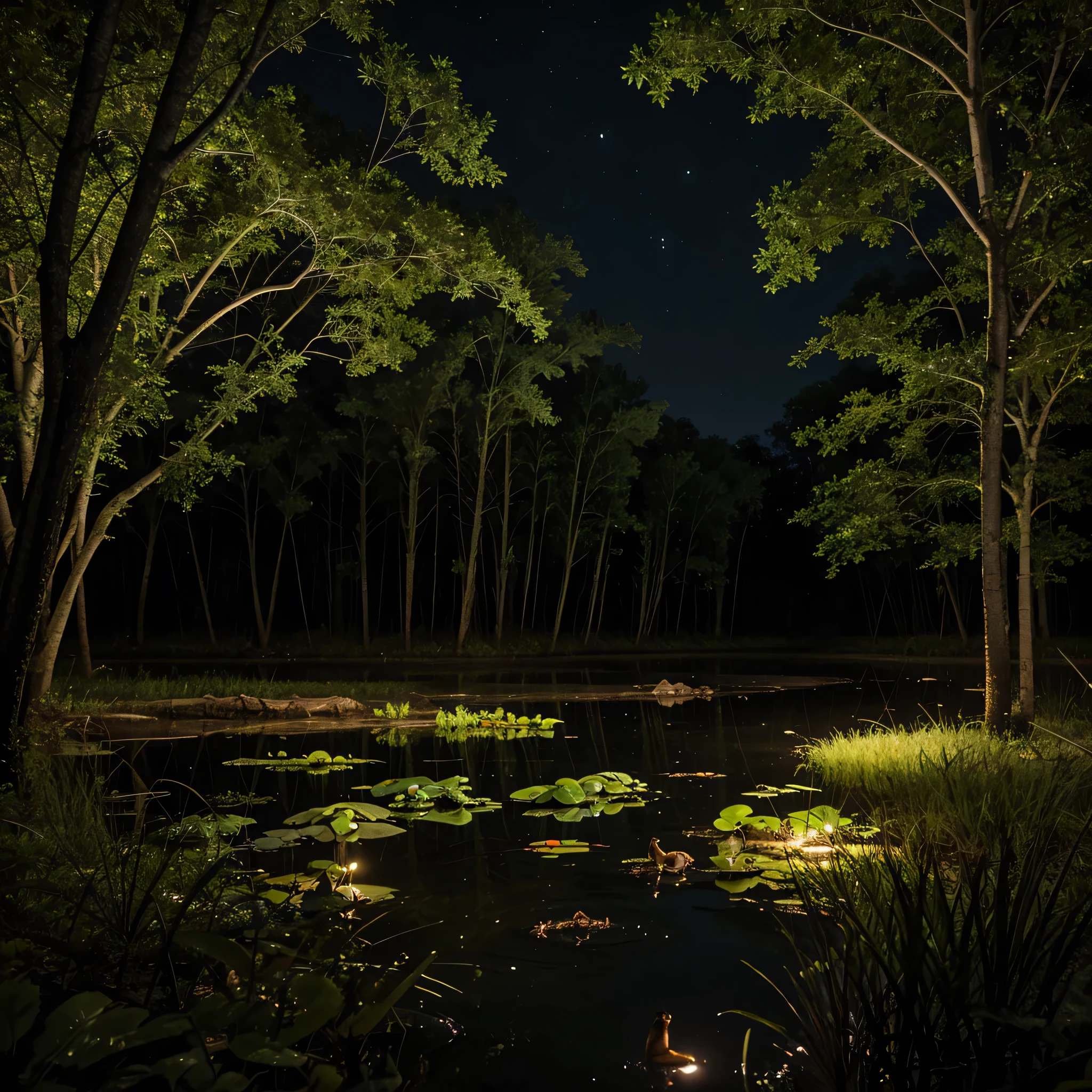 Crickets and Frogs Sounds, Swamp Sounds at Night, Sleep and Relaxation Meditation Sounds