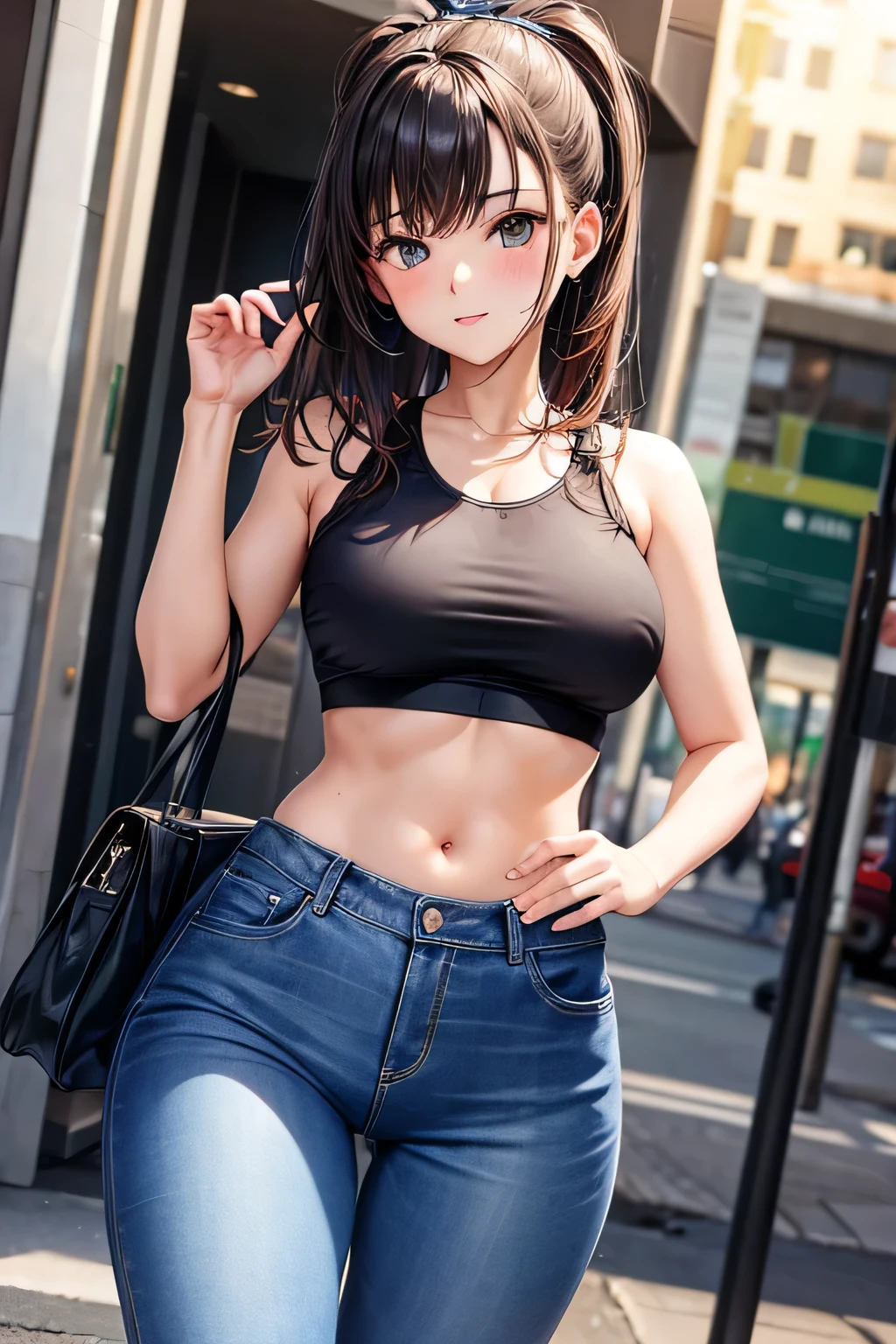 girl in sexy sport jeans