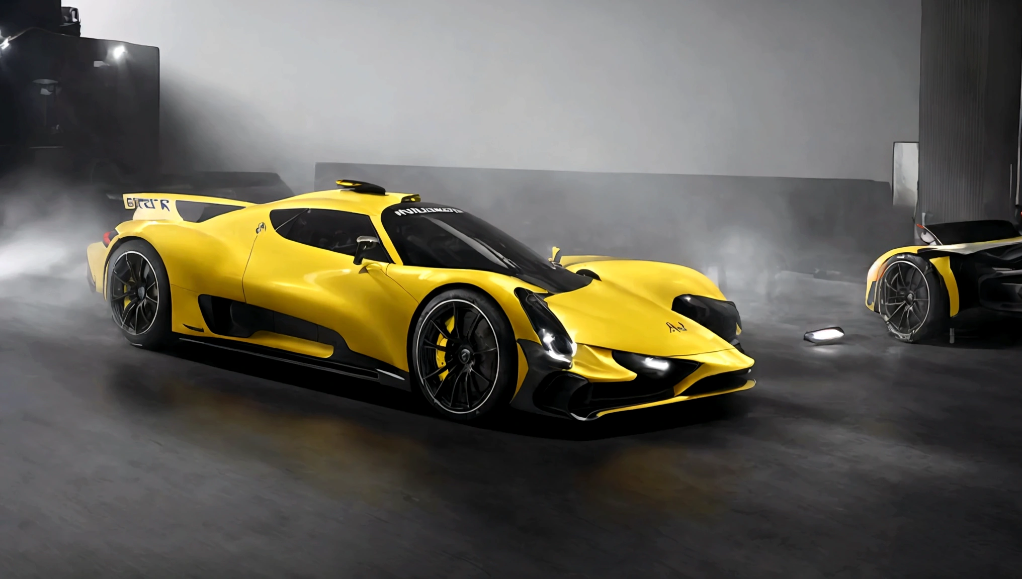 a highly detailed, photorealistic rendering of a yellow mercedes benz sports car, sleek and aerodynamic design, racing on a racetrack, dramatic lighting, vivid colors, extreme detail, dynamic motion blur, reflection on the shiny body panels, muscular engine, professional motorsports photography, 4k, octane render
