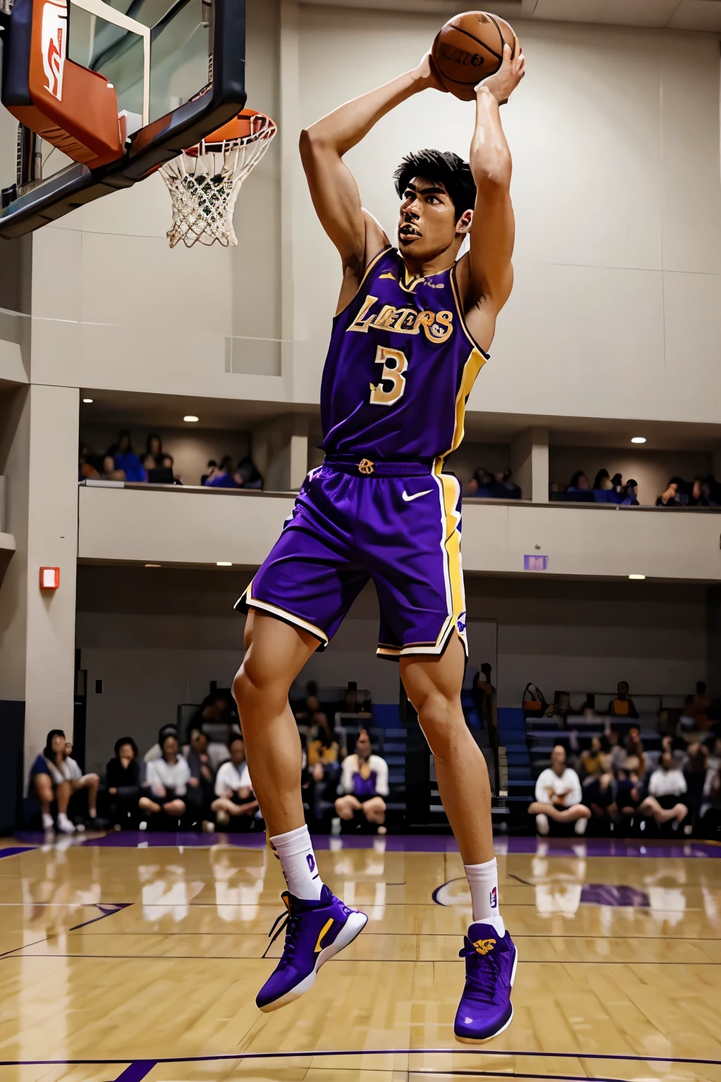 Kaede Rukawa Slam Dunk character with Lakers uniform anime version