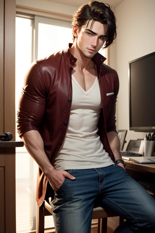 Extreme realistic handsome young adult boy