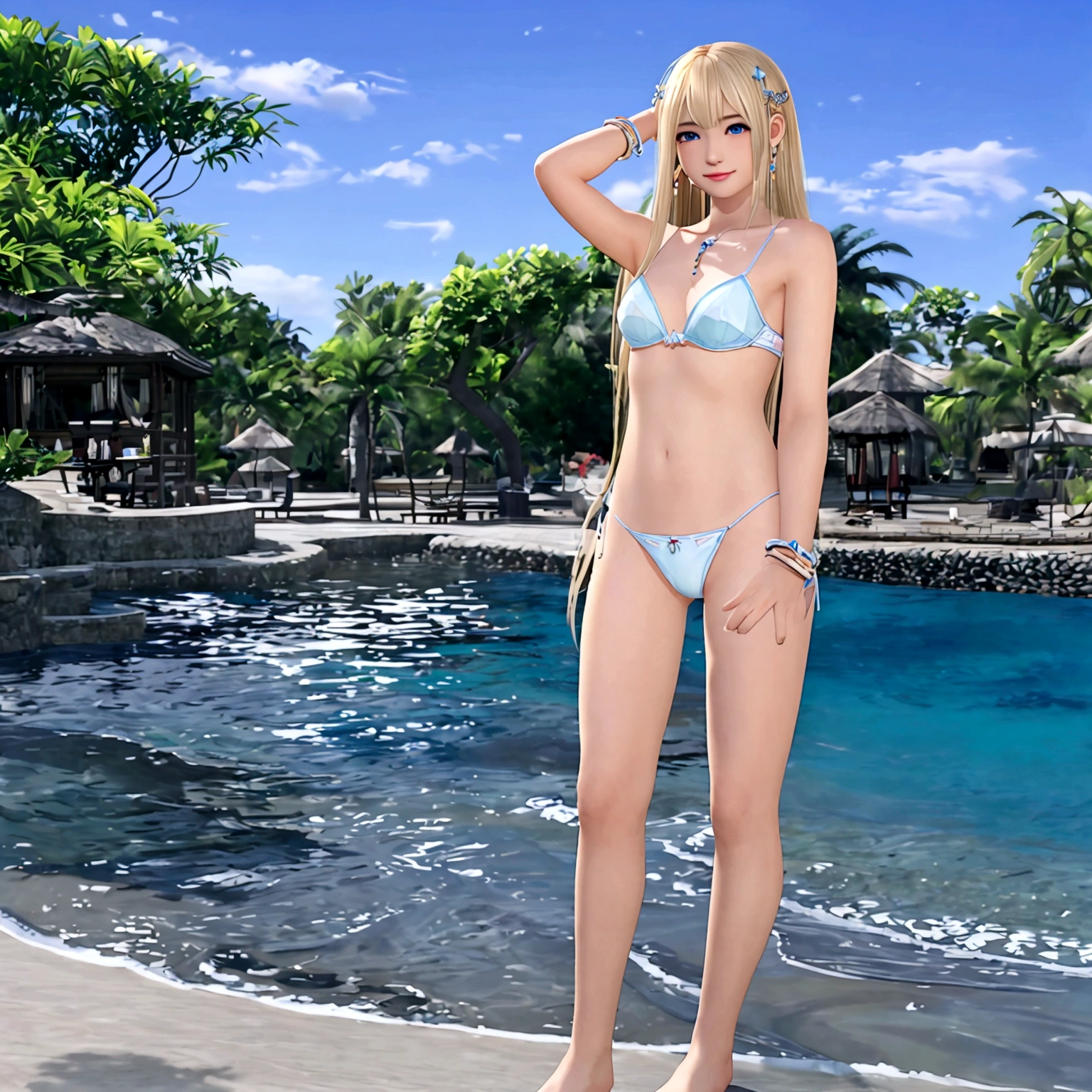 2位Very漂亮的瑞典16 歲漂亮的女孩、 white blond hair、 (( Sexy and gorgeous transparent underwear and panties))、(Colorful transparent underwear and panties) 、Very、 shiny skin、 white skinned、 a smile、 beautiful bangs、 long and straight、 2位絲般美麗的white blond hair女郎、 shiny hair、 Extra long, super straight and flowing hair、 Eyeliner、 a small face、 Extra large firm breasts、 crystal clear ocean blue eyes、 shining with beautiful light、 Earrings, pendants, headwear and bracelets hanging from the ears、beautiful and smart girl、 Playing in the water at the outdoor beach and taking a full body photo of two people、 Looking to the future
