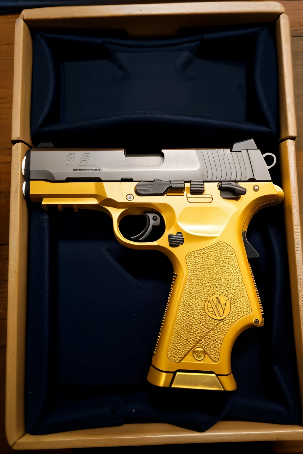 Pull the trigger on the pistol.
