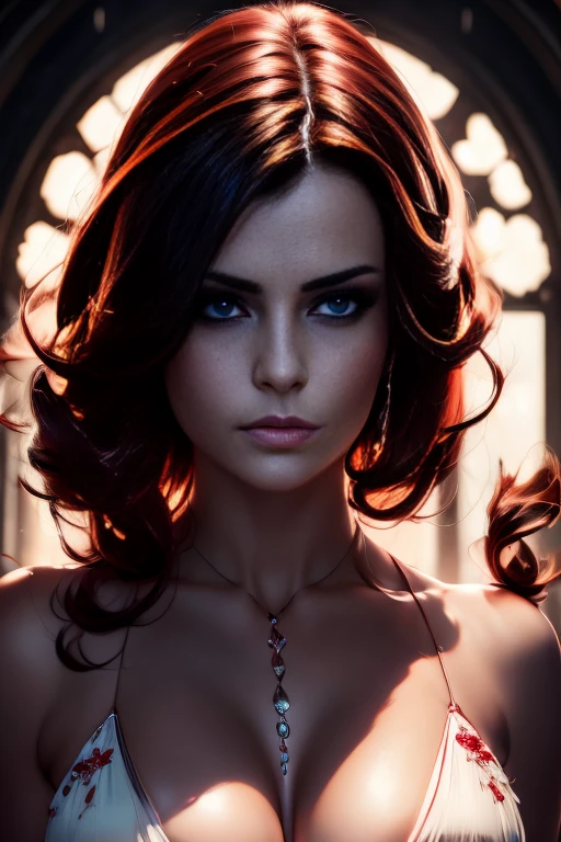 A sexual Ada Wong, beautiful detailed eyes, beautiful detailed lips, extremely detailed eyes and face, longeyelashes, female protagonist, resident evil character, dark hair, red dress, seductive pose, dramatic lighting, cinematic, photorealistic, high quality, 8k, ultra-detailed, realistic, masterpiece