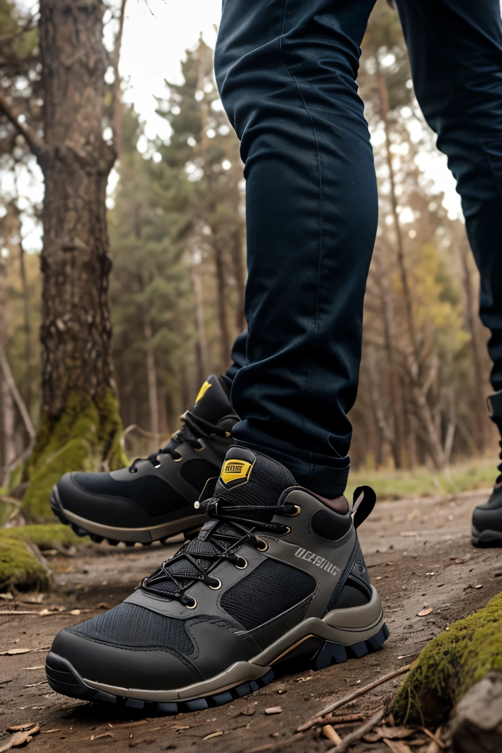 un zapato de seguridad hecho con materiales amigables con el medio ambiente, con goretex y microlattice en la suela