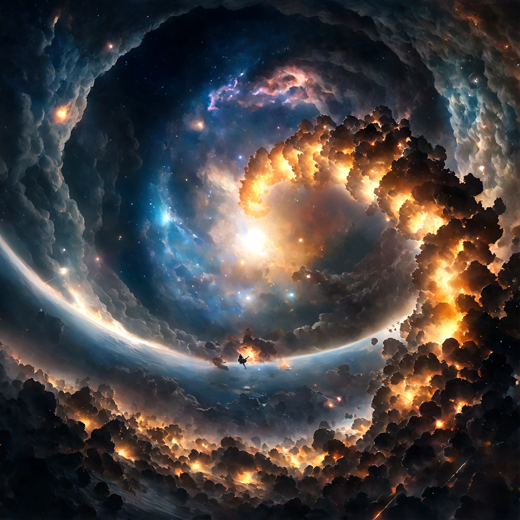 Whole Body Energy, Milky Way, spiral, space, Star Cloud, star, Smoke erupted, Sparkling, Intricate details, (Papillon dog), Octane Rendering, 8k