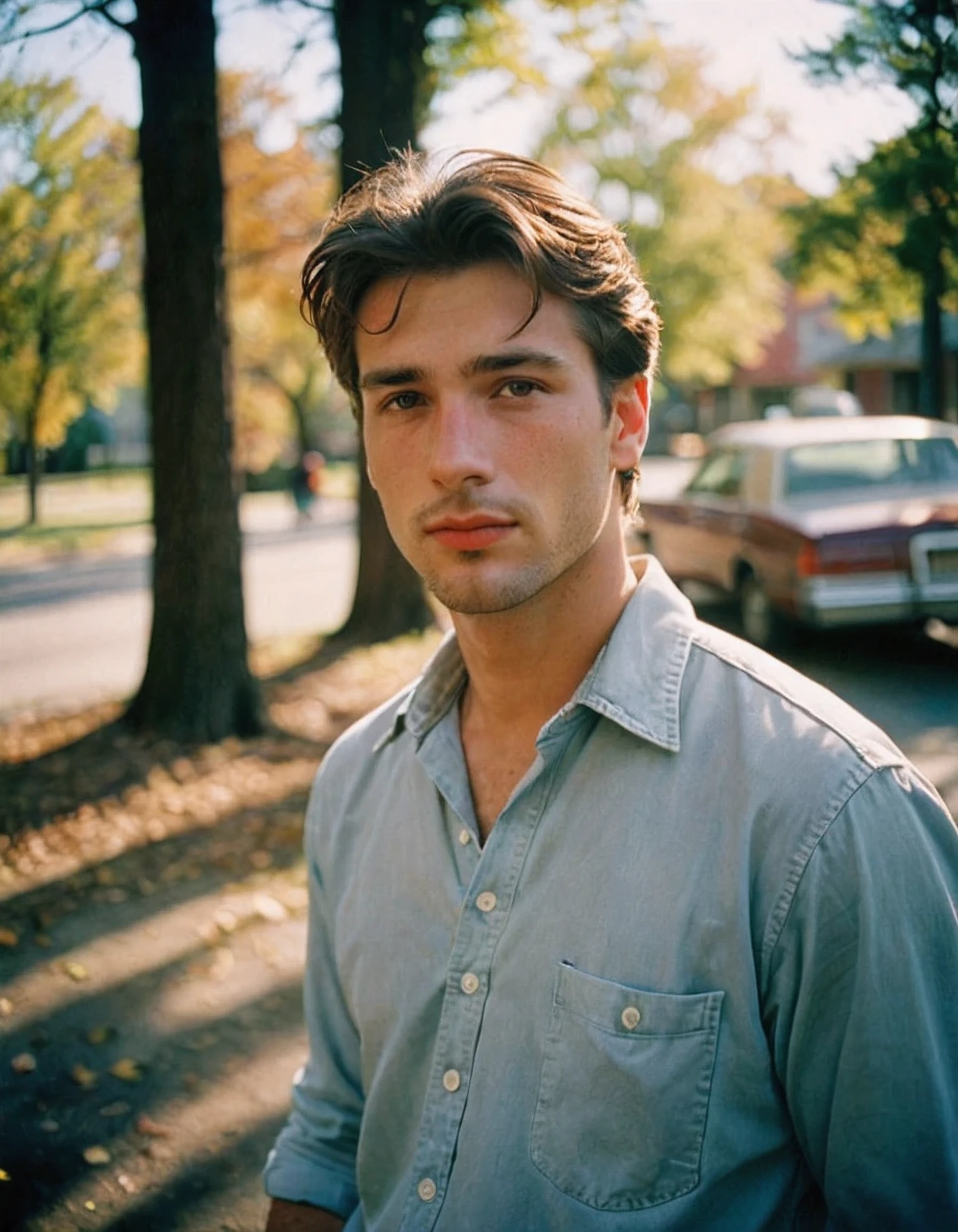 natural light, analog film photo, Kodachrome ,handsome men