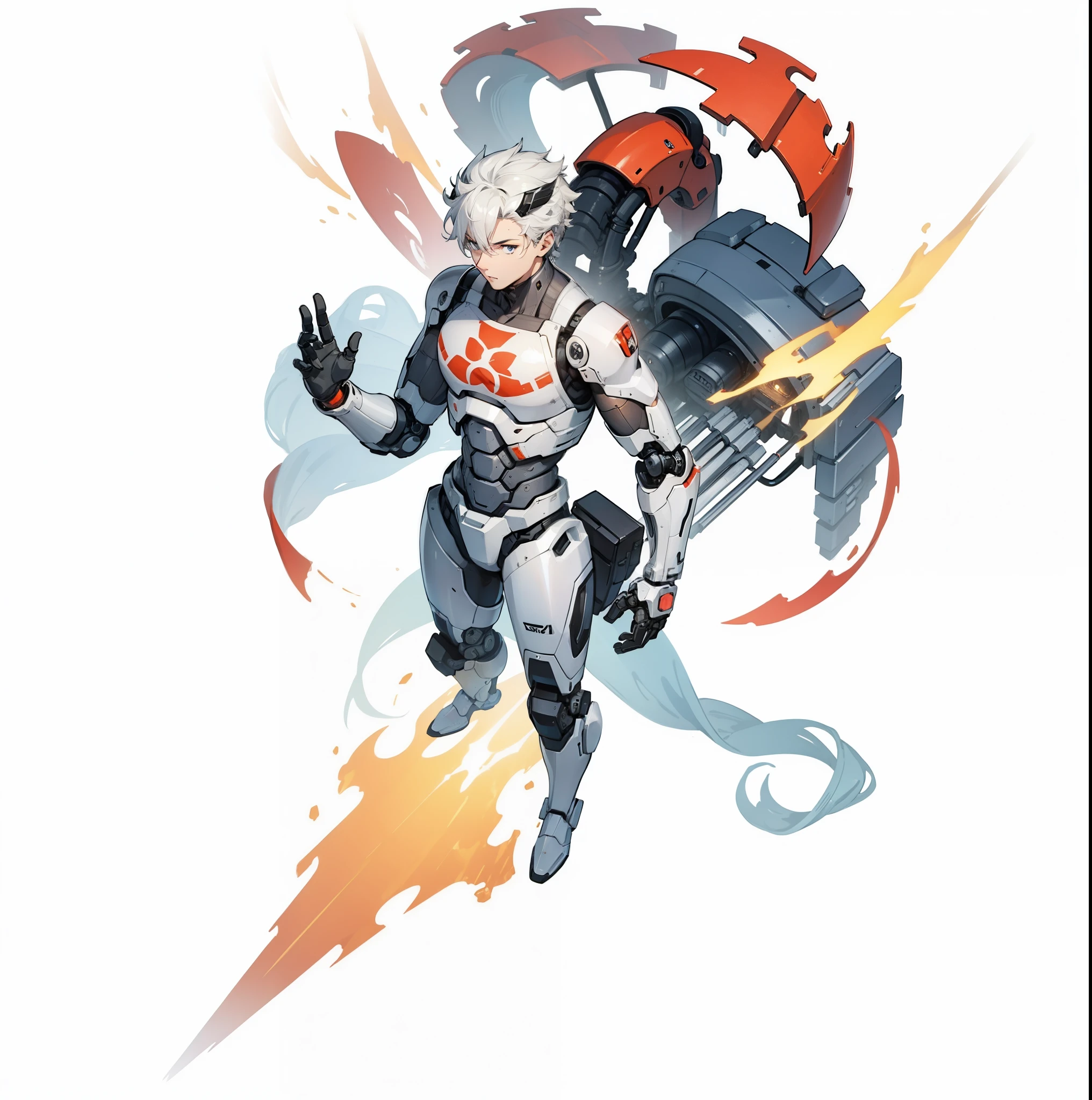 man, Science fiction,Robotic Arm,Large shoulder blade