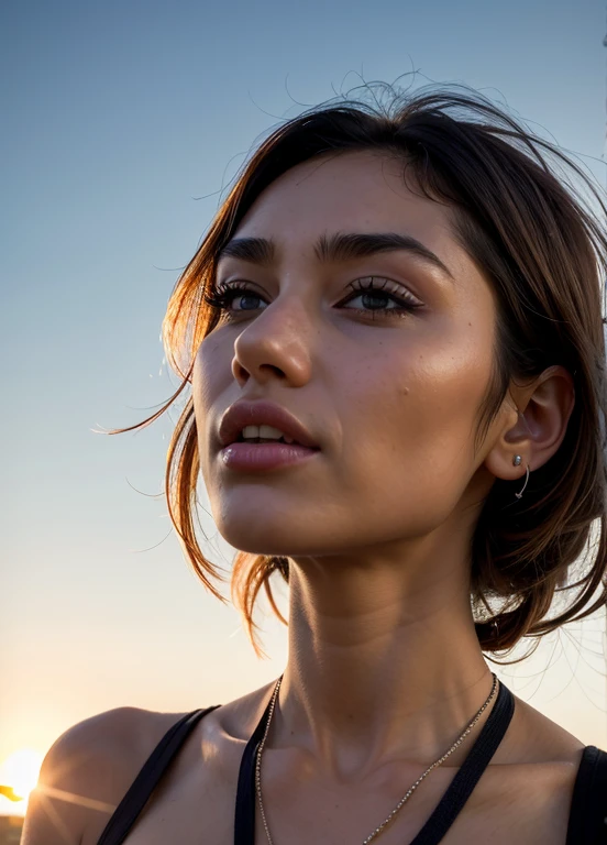 thin women, detailed face, sky, sun, (bass_69: 1.2),