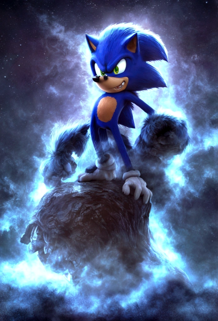 Sonic As Grimly Grinning Monster