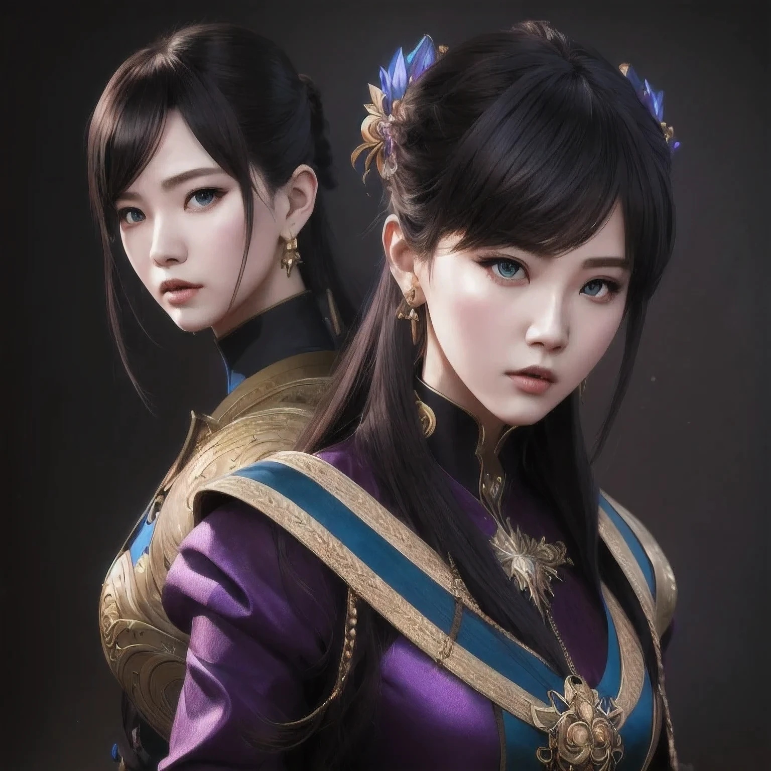 (((Disgusted look)))there is a 18 years old in a purple dress holding a dragon, wlop and ross tran, ross tran 8 k, fantasy art style, chengwei pan on artstation, a beautiful fantasy empress, ross tran and wlop, ruan jia and artgerm, the dragon girl portrait, ig model | artgerm, artgerm and ruan jia，beautiful
1girl
bangs
blue eyes
closed mouth
ear piercing
earrings
grey background
hair ornament
jewelry
lips
looking at viewer
military
military uniform
nose
piercing
portrait
realistic
short hair
simple background
solo
upper body