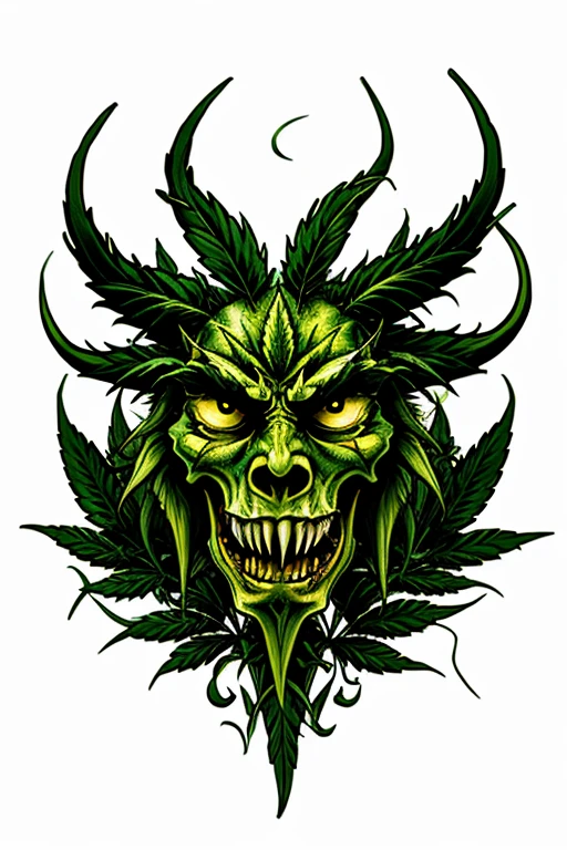 Draw a cannabis demon, marijuana