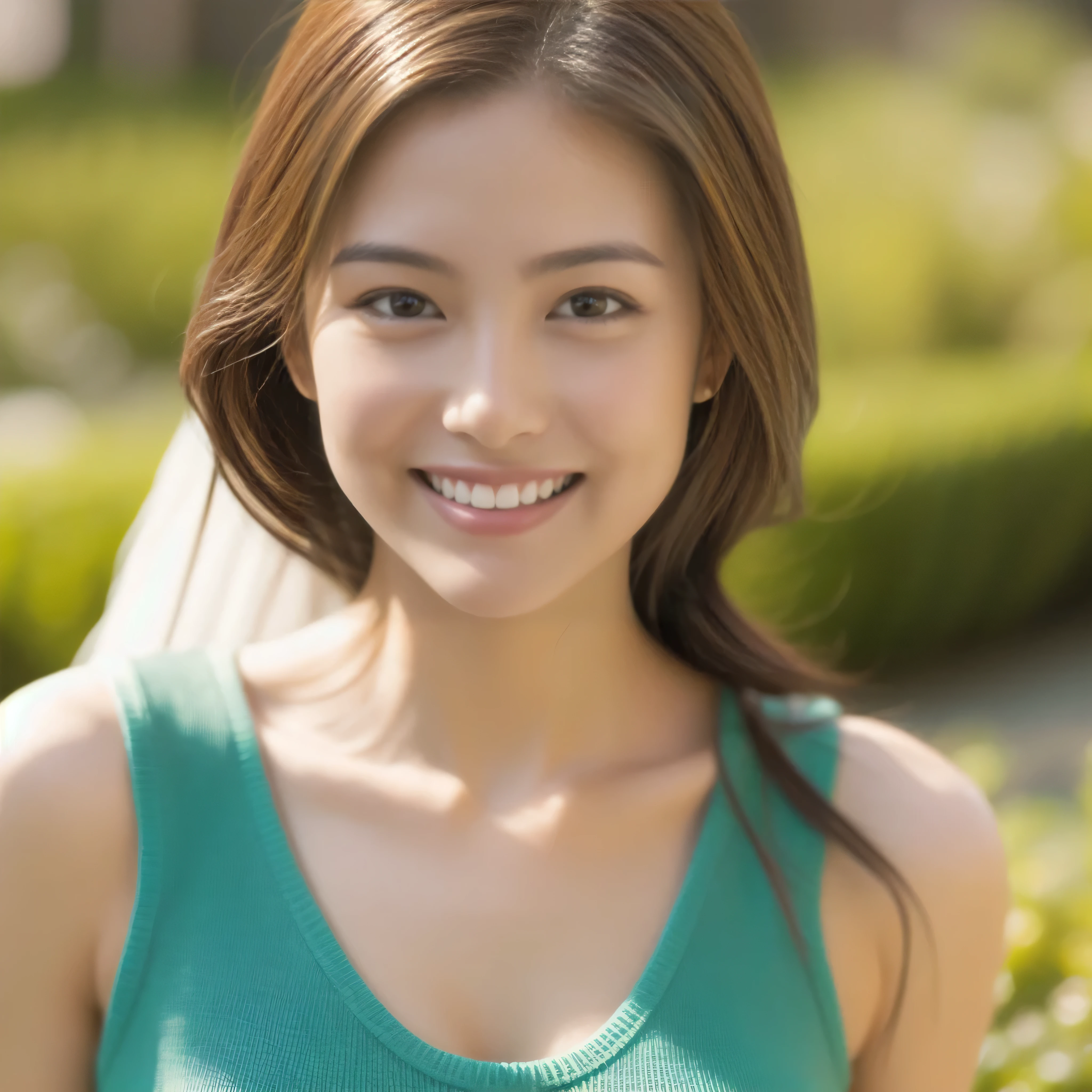 The face of a hostess、Sleeveless knit、High quality、Ultra-realistic、fine、Smiling face、Slim perfect figure、Japanese beauty、 Perfect Eyes、Radiant Skin、Upper body