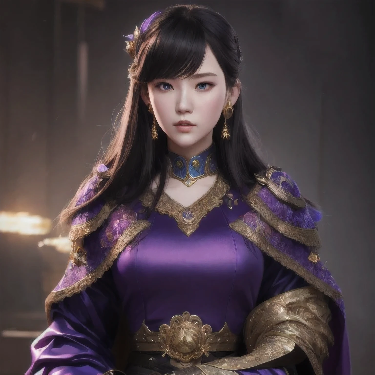 (((Disgusted look)))there is a 18 years old in a purple dress holding a dragon, wlop and ross tran, ross tran 8 k, fantasy art style, chengwei pan on artstation, a beautiful fantasy empress, ross tran and wlop, ruan jia and artgerm, the dragon girl portrait, ig model | artgerm, artgerm and ruan jia，beautiful
1girl
bangs
blue eyes
closed mouth
ear piercing
earrings
grey background
hair ornament
jewelry
lips
looking at viewer
military
military uniform
nose
piercing
portrait
realistic
short hair
simple background
solo
upper body