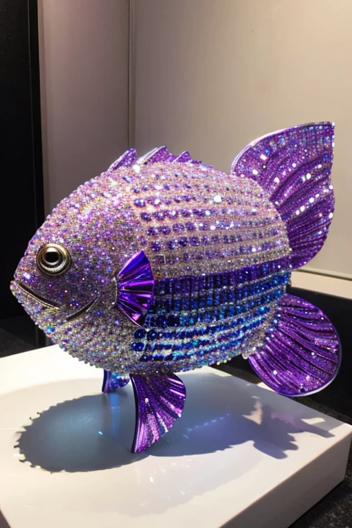 A fish made entirely of rhinestones