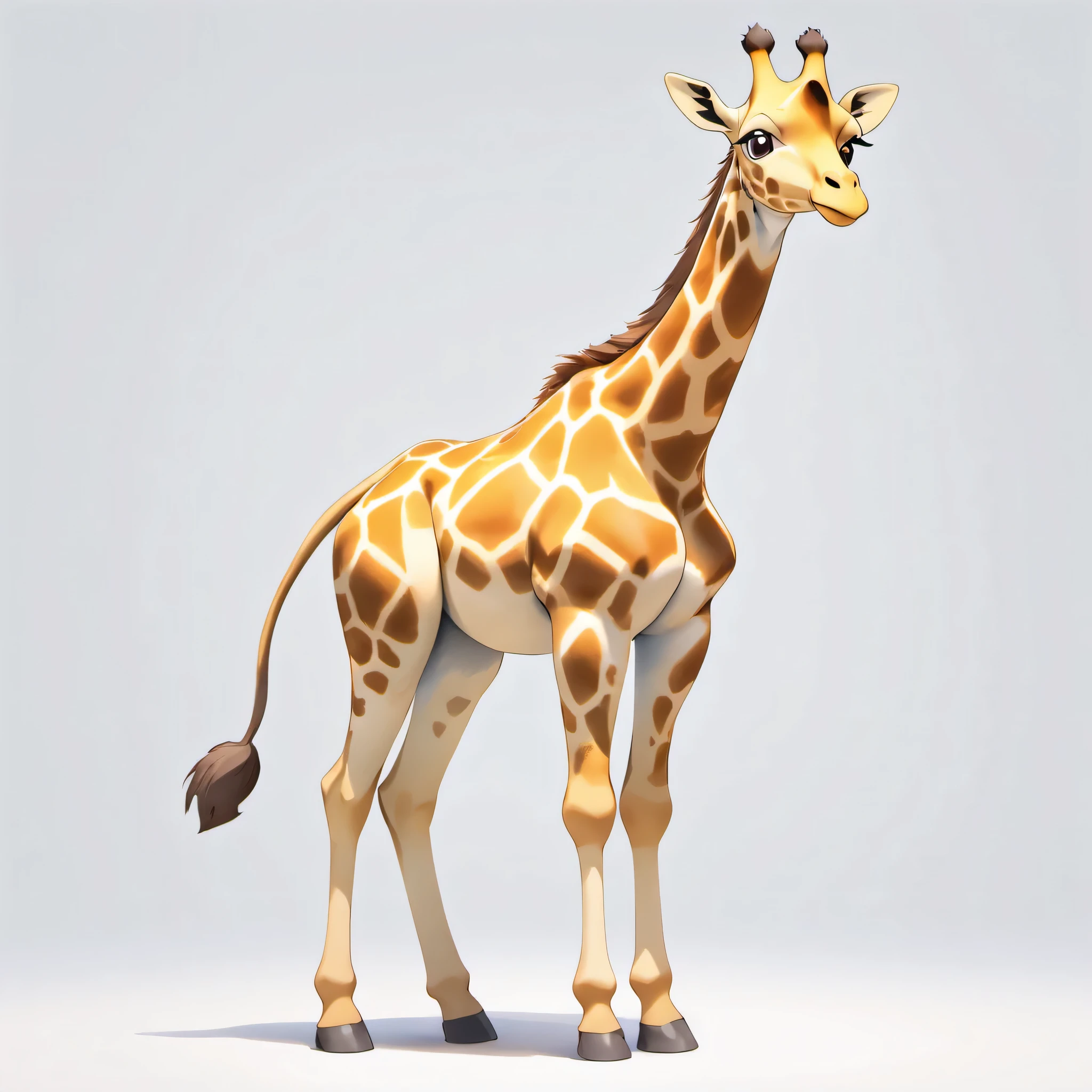 a photorealistic giraffe, standing in a plain white background, (best quality,4k,8k,highres,masterpiece:1.2),ultra-detailed,(realistic,photorealistic,photo-realistic:1.37),extremely detailed animal, detailed fur texture, sharp focus, vivid colors, studio lighting