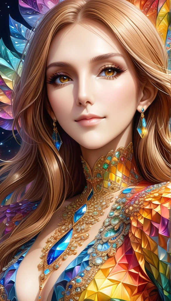 Close-up photos,whole body,masterpiece,Top quality,best quality,Official Art,(beautiful and aesthetic:1.2),(1 celine dion),Extremely detailed,(Fractal Art:1.3),rich and colorful,The most detailed,(Expression five levels realistic 1.3) Nice smile