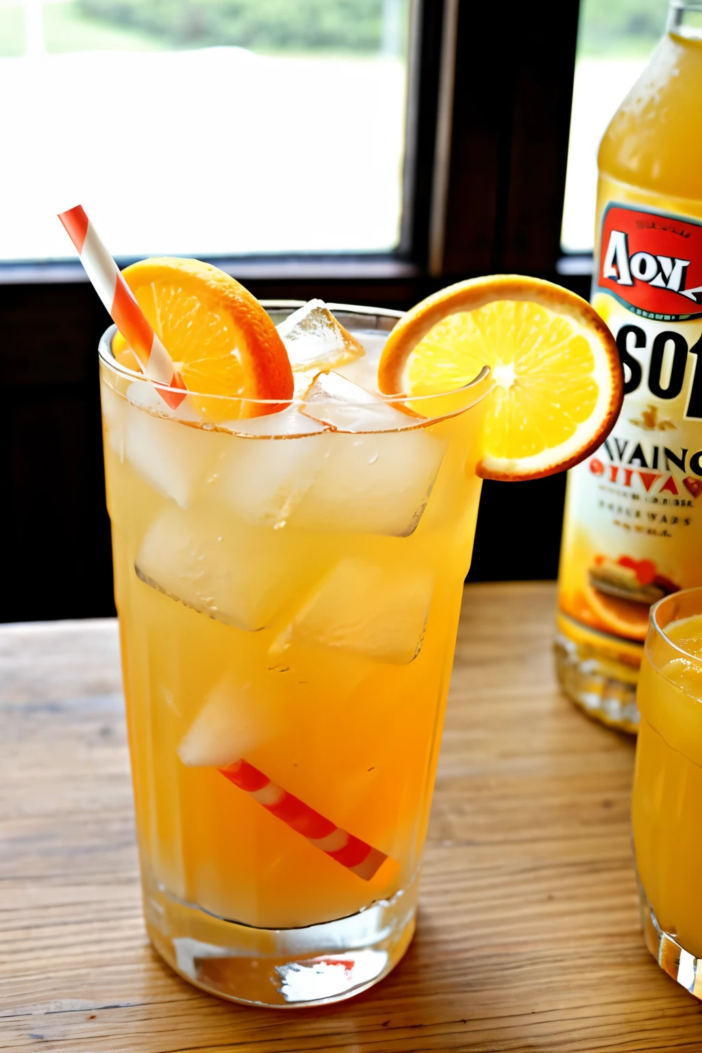 vodka and orange orangeade on the table
