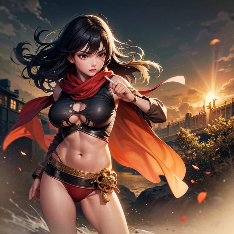 CG Secret Kingdom of Giants,Asian women posing in colorful bikinis, realistic secret manga girl rendering, Detailное лицо азиатской girls, realistic in the secret world, Smooth computer graphics, realistic. Cheng Yi, realistic secret style, Beautiful secret rendering, 8K portrait rendering, 8K character rendering, kawaii realistic portrait, (Linen batik scarf), Angry fighting stance, Looking at the ground, Linen bandana in batik style, Chinese Python Pattern Long Sleeve Clothes,unknown(Abstract propylene splash:1.2), Dark clouds lightning background,Ruin(realistically:1.4),black hair color,Flour flutters,Telephoto lens high, a high resolution, Detail, RAW-фотограф, Sharp Re, Photo film Nikon D850. Photography by Jeffries Lee. 4 Camera Kodak Portra 400 F1..6 shots, rich colors, ultra-realistic bright textures, dramatic lighting,Quality 8k, girls,Crannies, Dark clouds lightning background(realistically:1.4),black hair color,unknown, RAW-фотограф, Sharp Re, Photo film Nikon D850. Photography by Jeffries Lee. 4 Camera Kodak Portra 400 F1..6 shots, rich colors, ultra-realistic bright textures, Dramatic Light Film Computer Graphics Society,Tropical Canyon Battle Scene、Chinese Big Breasts、Vintage trenč、three kingdoms、Human、100 Human、Distant view、Intense battles、high detail、piece of chewing gum、NFV,Multi-layer gauze with long sleeves.,Quick-drying vest,Bright cotton and linen sweater,Red & Black Serpent Cloak,Doomsday Ruins(unknown)Climb up the streets(Armageddon)eyes full of anger,He clenched his fists