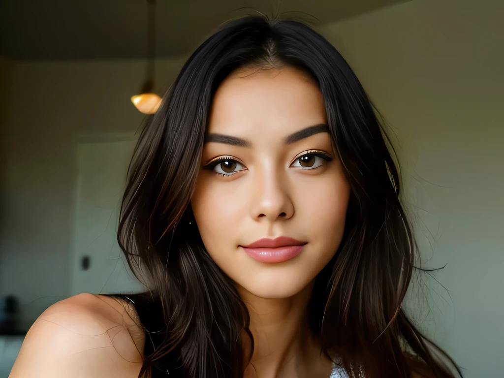 beautiful chinese woman, very detailed, 25 years, innocent face, long hair, natural wavy, ((dark green eyes)), super model face, childish face, beautiful face, thin nose, thin face, naked, (busty) , ((shot of face and breast)), high resolution, masterpiece, best quality, intricate details, highly detailed, sharp focus, detailed skin, realistic skin texture, texture, detailed eyes, professional, 4k, charming smile, shot on Canon, 85mm, shallow depth of field, kodak vision color, perfect fit body, extremely detailed, foto_\(ultra\), photorealistic, realistic, post-processing, maximum detail, roughness, real life, ultra realistic, photorealism, photography, 8k uhd, photography