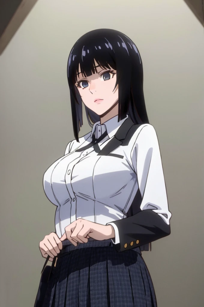 1 garota, uniforme escolar, sentada