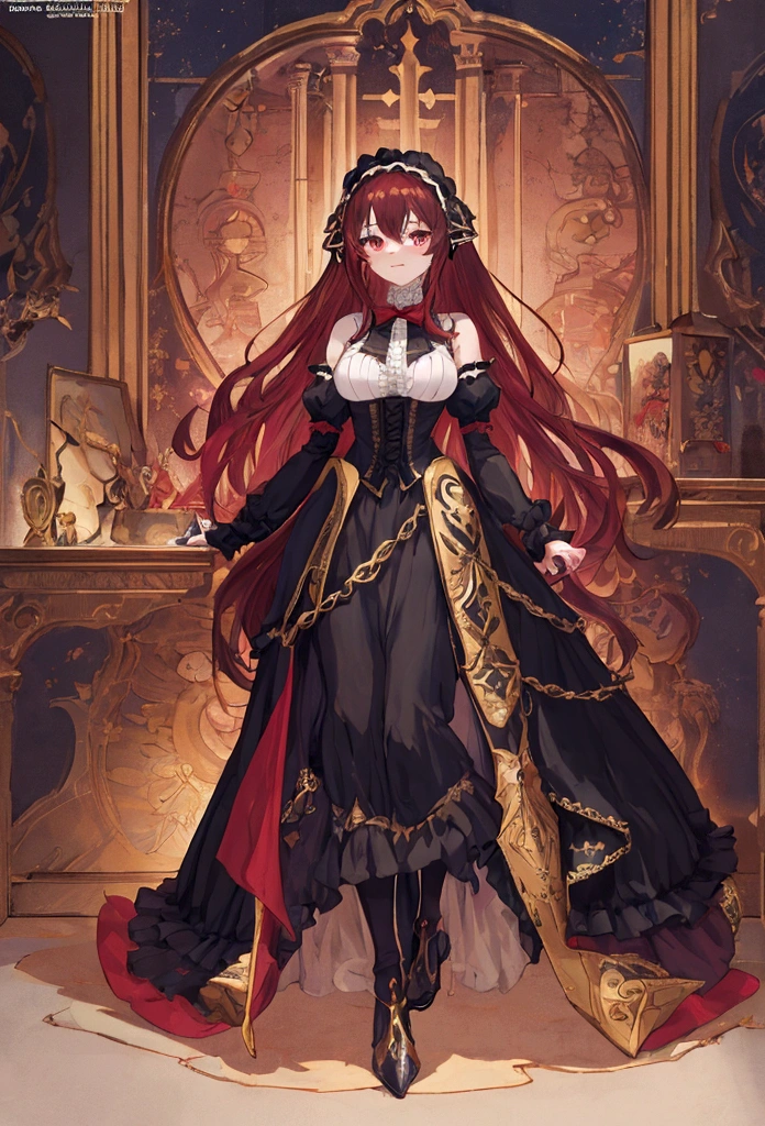 1girl, ((masterpiece,best quality)), Cute, solo, Star Dress, ((a unique renaissance era outfit with Victorian styling, no sleeves, armor)), ((Full body)), (tight waist, medium breasts, thighs)), Sexy, excited, Hentai art, big breasts, epic art, fantasy, 8k, hd wallpaper, high quality, intricate, elegant, highly detailed, clear focus, illustration, poster, postcard, ((right anatomy)), Dark red hair, Celestial being, elf, royalty, ruler, queen, galaxy, character, standing, both feet on ground, arms extended by side, Palms face forward, warrior, UwU, transparent background, high contrast, gothic, model stance, no pose, facing straight forward, looking forward, (no pose), ((Mio Naruse the testament of sister new devil body type, inspired by)), 21 year old, ((Vtuber model)