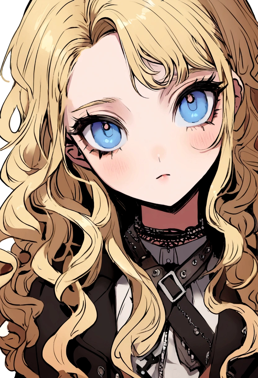 Blonde　Wavy Hair　Blue Eyes　cute　beautiful girl　17 years old　168㎝　Different world　Punk Style