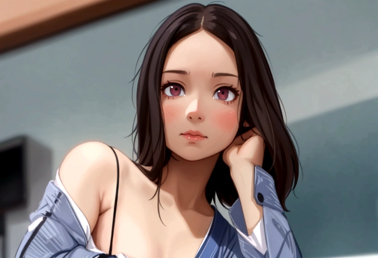 a cartoon girl, character portrait by Yanjun Cheng, trending in cg society, digital art, anime girl with long hair, realistic beautiful girl painting, cute kawaii girl, cute anime girl portrait, cute anime girl, cute anime girl portrait, realistic portrait kawaii, cute anime girl portrait, cute cartoon character