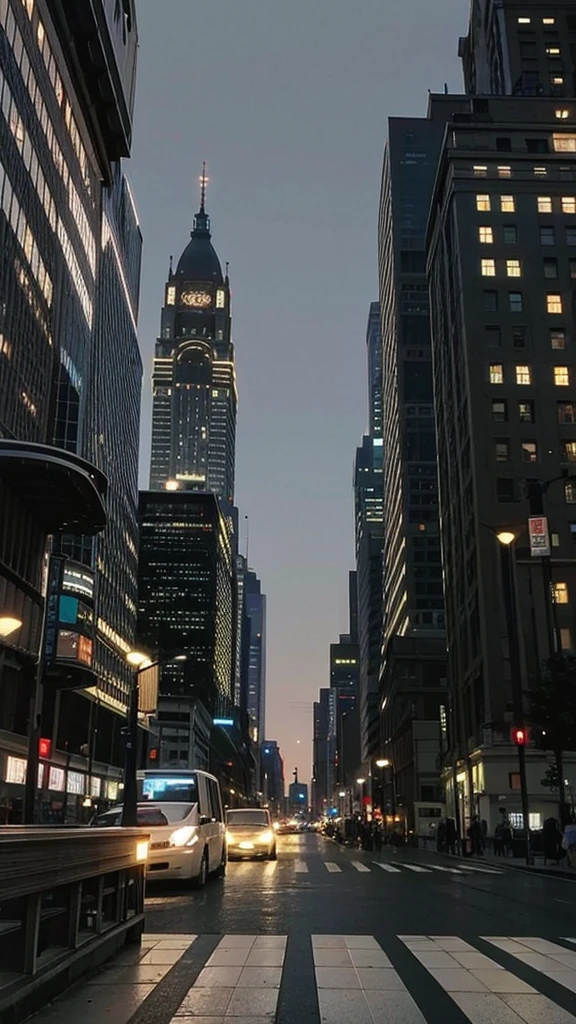 City lights under the midnight sky