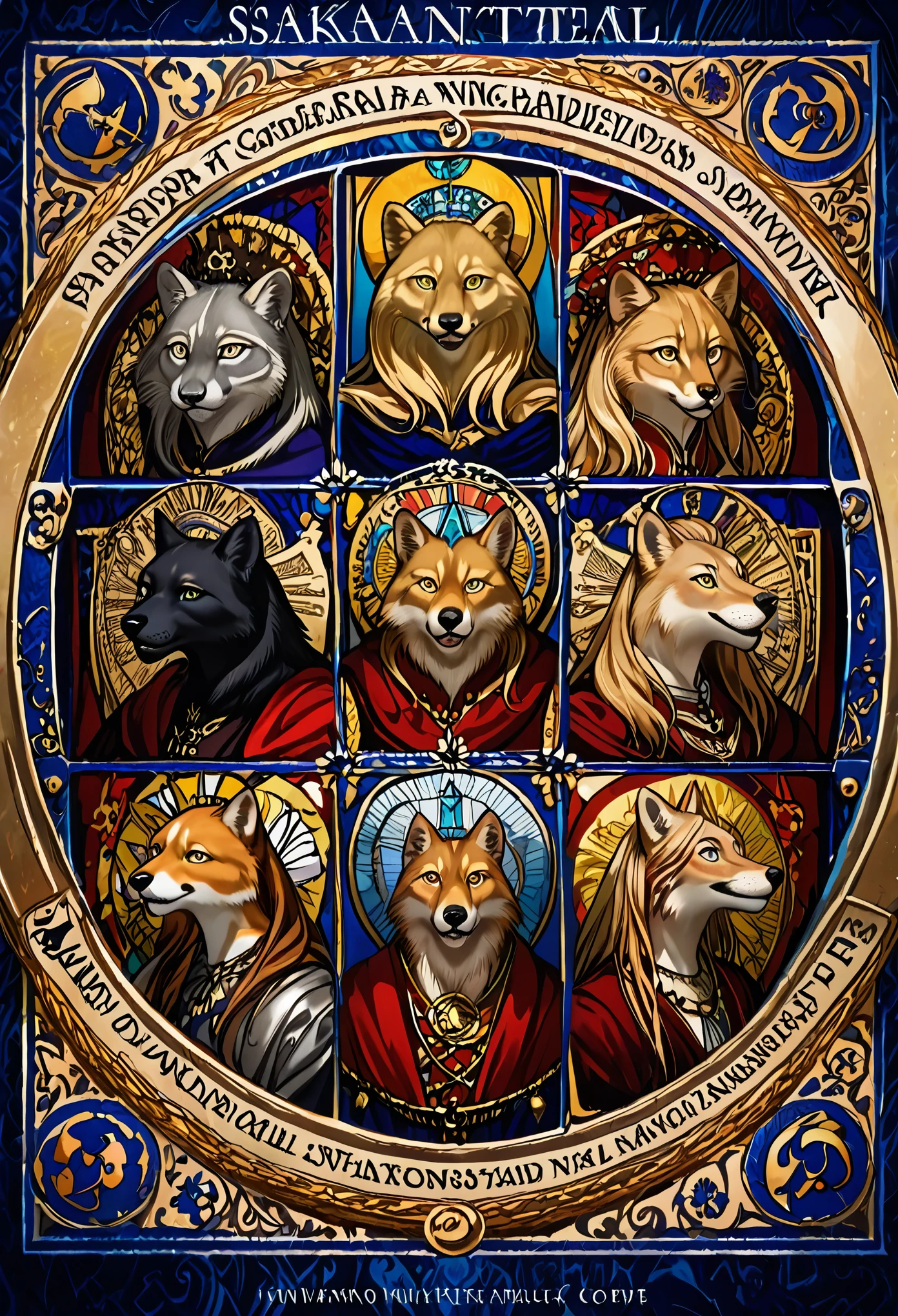 dynamic angle, top quality, best quality, High-quality illustrations, masterpiece, super high resolution, detailed background, detailed background, alchemist, medieval Europe, chandelle, group shot:0.1, absurdres(highly detailed beautiful face and eyes)perfect ???????, expression, good lighting, cinematic shadow(kemono, furry anthro),