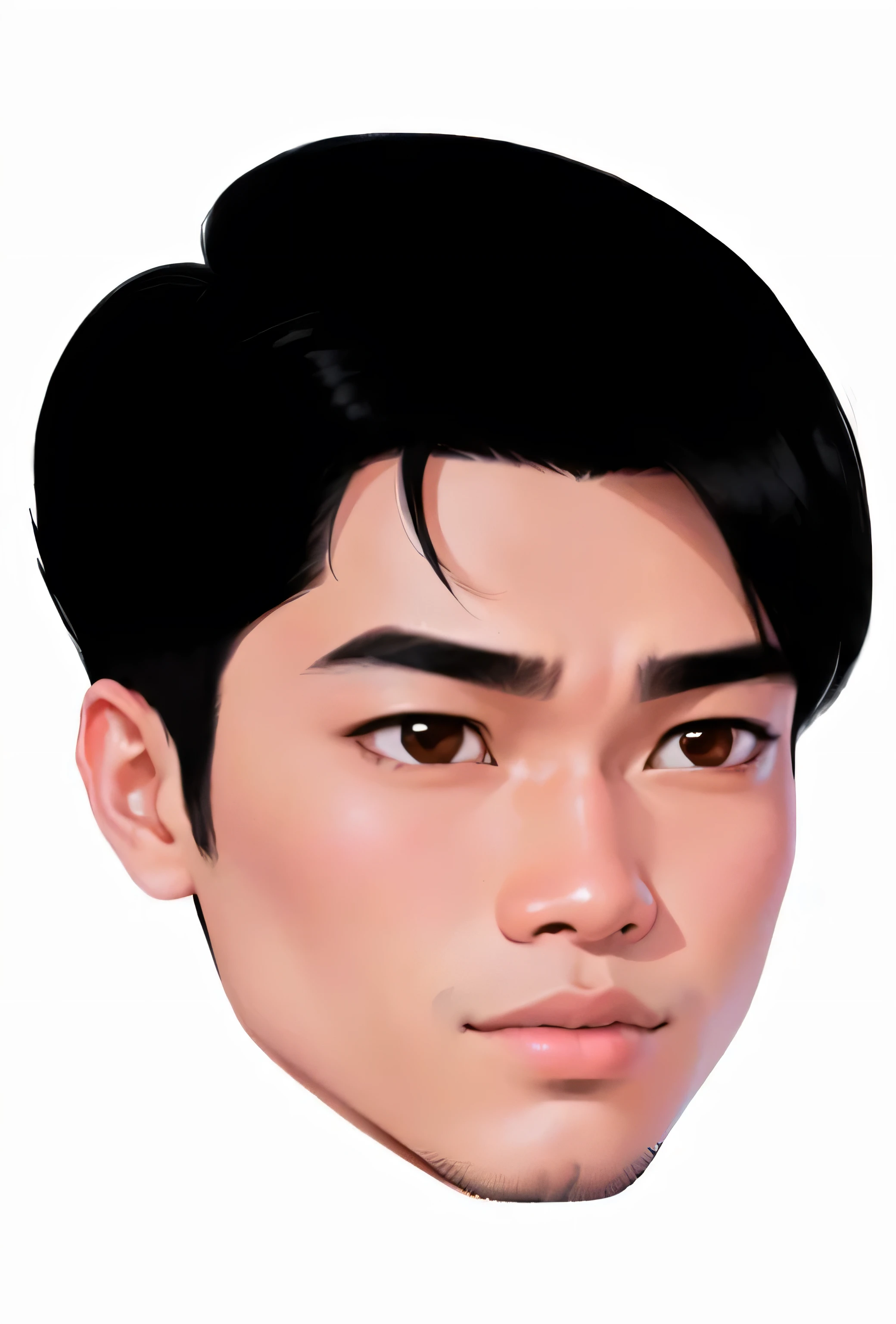 a cartoon image of a man with a black hair and a black shirt, nft portrait, cartoon digital painting, south east asian with round face, detailed face of a asian boy, digital art. @mariomaniacdude, realism artstyle, cartoon artstyle, lofi portrait, asian face, [ digital art ]!!, phong shaded, 2d portrait