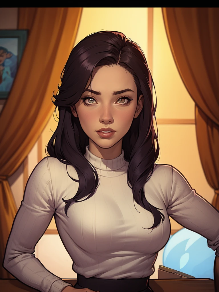 Fundo branco um close up de um desenho animado de um homem e uma mulher, arte de pintura digital dos desenhos animados, pintura digital de desenho animado, arte em quadrinhos ocidental, arte dos desenhos animados style, arte dos desenhos animadosstyle, por Jason Chan, por Ryan Yee, arte dos desenhos animados, western comic style, arte conceitual de desenho animado, cartoon style illustration, velho Oeste, detailed fanartClose up of a woman with long hair and a sweater, cabelo castanho encaracolado, linda modelo, retrato de alta qualidade, medium portrait soft light, parece a jovem liv tyler, retrato colorido, linda mulher, cabelo loiro cacheado | d & d, beautiful portrait lighting, uma linda jovem, modelo muito lindo, Retrato de 50mm, medium - long cabelo castanho encaracolado