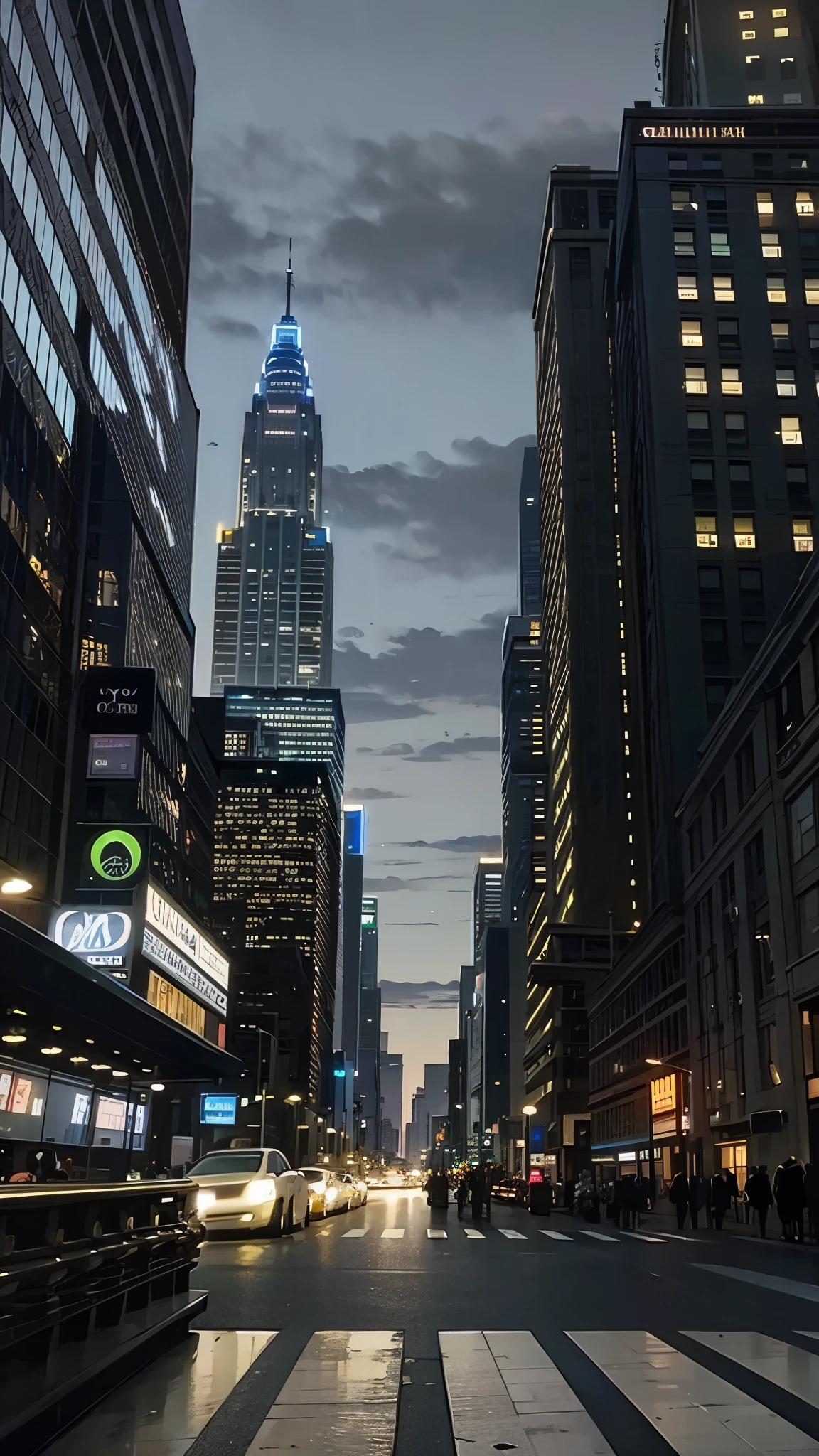 City lights under the midnight sky